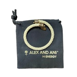 Alex and Ani | Vintage Sixty Six Cream Tan Leather Wrap Bracelet Energy